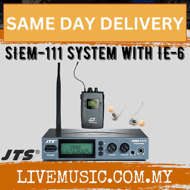 JTS SIEM-111 Single pack UHF PLL in ear monitoring system with IE-6 earphone ( SIEM111 / SIEM 111 )