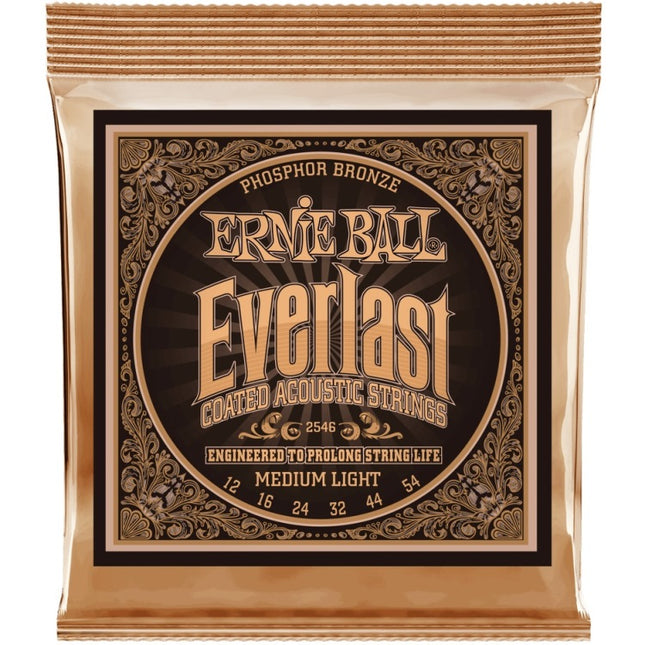 Ernie Ball 2546 Acoustic Gtr Strings Coated Phosphor Bronze Medium Light (12-54/EB2546)