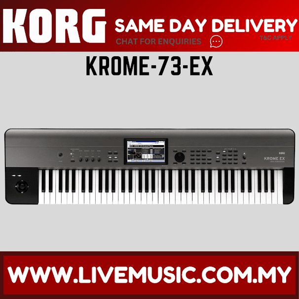 Korg Krome-73 EX - Synthesizer Workstation with FREE Adapter (Krome 73/Krome73)