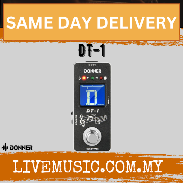 Donner DT-1 2-Mode Tuner Pedal Chromatic LCD Screen Pitch Indicator for Guitar Bass True Bypass ( DT 1 / DT1 )
