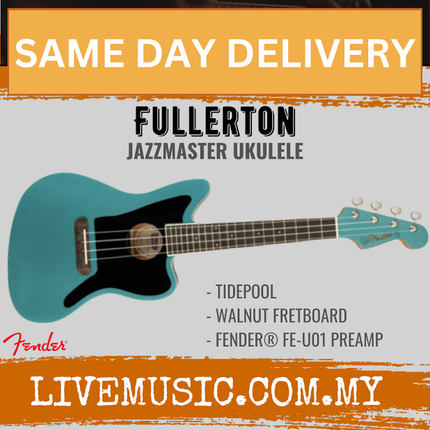 Fender Fullerton Jazzmaster Ukulele, Walnut Fretboard - Tidepool