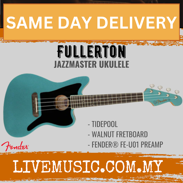 Fender Fullerton Jazzmaster Ukulele, Walnut Fretboard - Tidepool