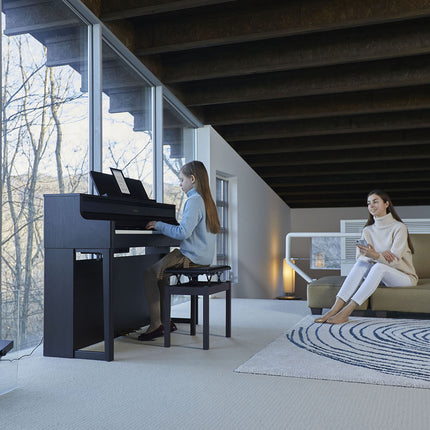 Roland HP704 88-keys Digital Piano with Bench, RH-5 Headphones, 3 Pedal,Note Stand and Adapter - Rosewood ( HP-704 )