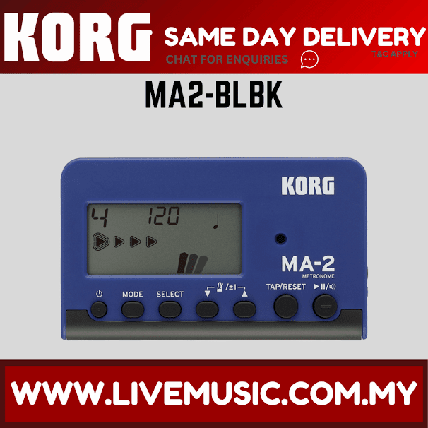 Korg MA2-BLBK LCD Pocket Digital Metronome - Black And Blue ( MA2BLBK  MA2 BLBK )