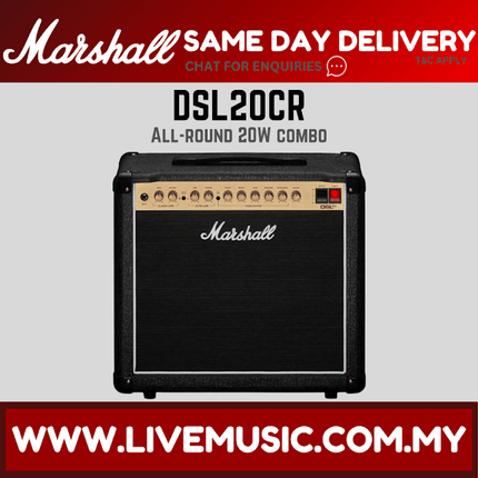 Marshall DSL20CR - 20 Watt 1x12" Tube Combo Guitar Amplifier (DSL20-CR/DSL20HR)