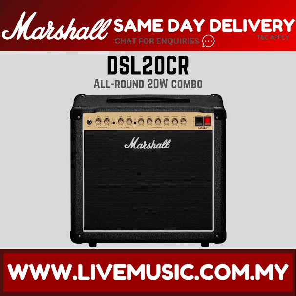 Marshall DSL20CR - 20 Watt 1x12" Tube Combo Guitar Amplifier (DSL20-CR/DSL20HR)