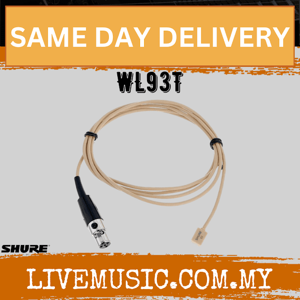 Shure WL93T Omnidirectional Lavalier Condenser Microphone for Wireless Systems, with 4ft Cable, Tan (WL-93T / WL 93T)