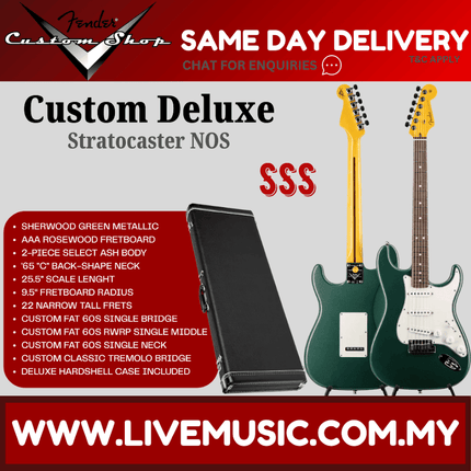 Fender Custom Shop Custom Deluxe Stratocaster NOS, Sherwood Green Metallic