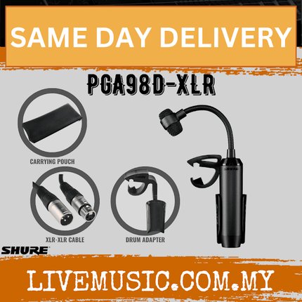 Shure PGA98D Gooseneck Cardioid Condenser Drum Microphone ( PGA98D XLR / PGA98D-LC / PGA-98D )