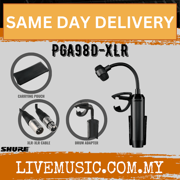 Shure PGA98D Gooseneck Cardioid Condenser Drum Microphone ( PGA98D XLR / PGA98D-LC / PGA-98D )