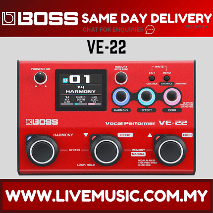 Boss VE-22 Portable Multi-Effects Vocal Processor ( VE22 / VE 22 )