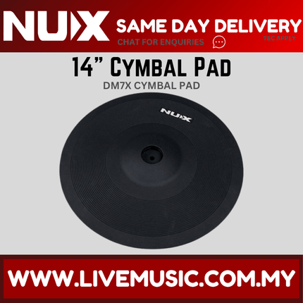 NUX 14'' Velocity Sensitive Cymbal Pad For Digital Controller Compatible With Majority Drum