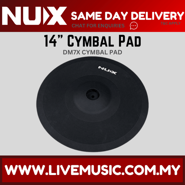 NUX 14'' Velocity Sensitive Cymbal Pad For Digital Controller Compatible With Majority Drum