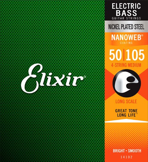 Elixir 14102 Nanoweb Heavy Long Scale Electric Bass Strings (.050-.105)