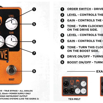 Keeley D&M Drive Guitar Effects Pedal