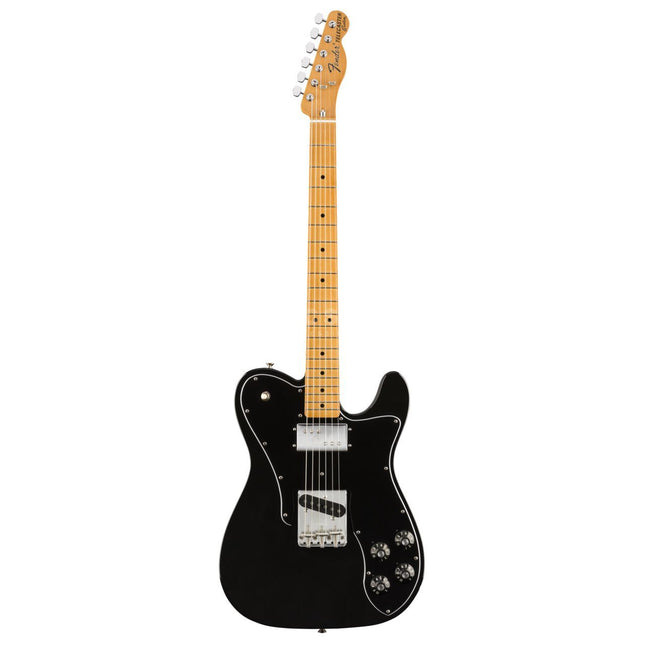 Fender Vintera 70s Telecaster Custom Electric Guitar, Maple Fretboard with Gig Bag - Black