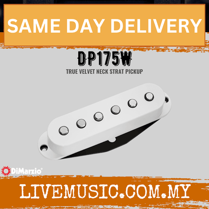 DiMarzio DP175W True Velvet Single Coil Electric Guitar Neck Pickup - White (DP175)