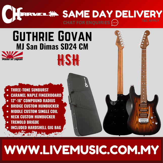 Charvel Guthrie Govan Signature Electric Guitar, Three-Tone Sunburst