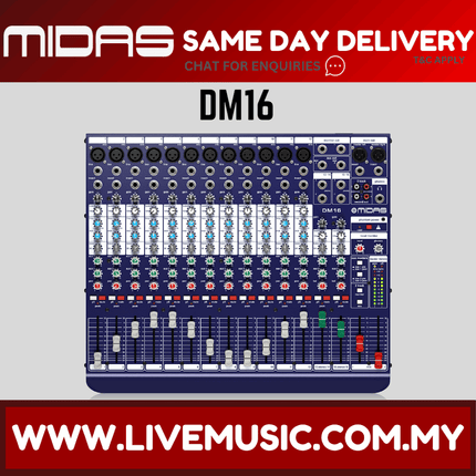 Midas DDA DM16 16-channel Mixer with Midas Microphone Preamplifiers ( DM-16 / DM 16 )