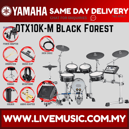 Yamaha DTX10K-M Electronic Drum Set With Amplifier And Drum Throne - Black Forest ( DTX10 / DTX10K / DTX10KM )