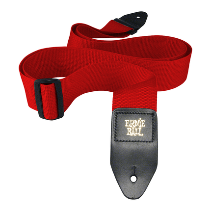 Ernie Ball 4040 Polypro Guitar Strap With Leather Ends, Red