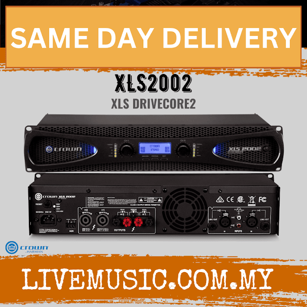 Crown XLS 2002 2-channel Power Amplifier, 375W @ 8Ω ( XLS2002 / XLS-2002 )