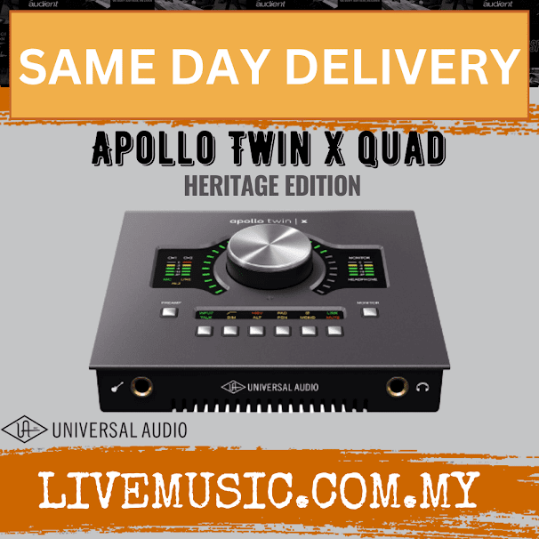 Universal Audio Twin X QUAD Heritage Edition 10x6 Thunderbolt Audio Interface with UAD DSP ( ApolloTwinXQUAD )