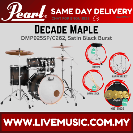 Pearl Decade Maple DMP925SP/C 5-Piece Drum Set with KDZ141620 Cymbals Set and Hardware