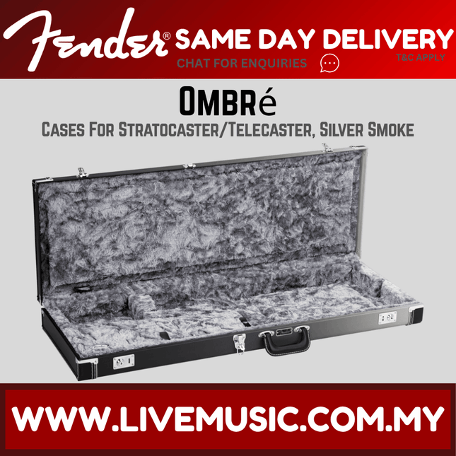 Fender Deluxe OmbrÃ Stratocaster/Telecaster Guitar Cases - Silver Smoke