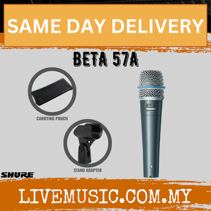 Shure BETA 57A Supercardioid Dynamic Instrument Microphone ( BETA-57A / BETA57A )