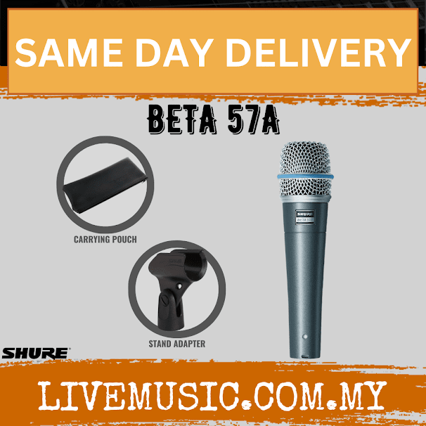 Shure BETA 57A Supercardioid Dynamic Instrument Microphone ( BETA-57A / BETA57A )