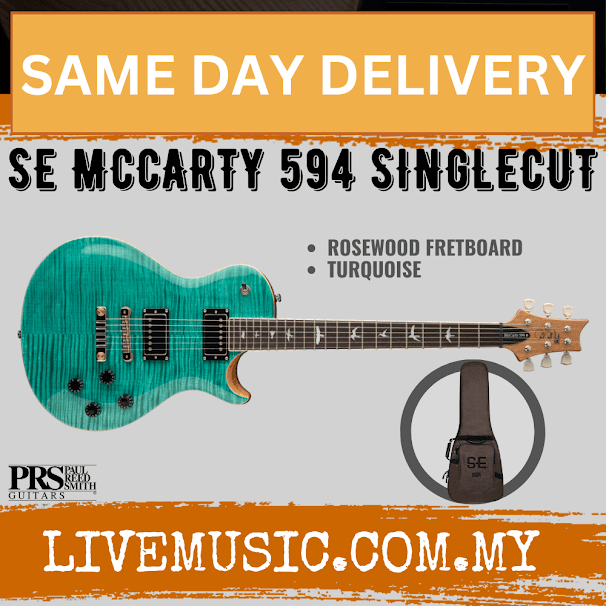 PRS SE Singlecut McCarty 594 Electric Guitar, Turquoise