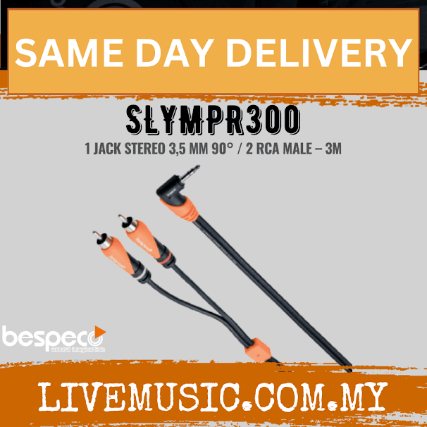Bespeco SLYMPR300 INTERLINK Cable - 2 x Jack mono / 2 x RCA Male ( SLYMPR 300  / SLYMPR-300 )