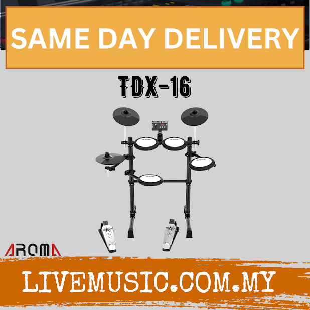 AROMA TDX16 Digital Drum Set with Mesh Finish Drum Pad With Drumstick And Drum Throne (TDX 16 / TDX-16 )