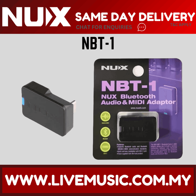 NUX NBT-1 Bluetooth Audio and Midi Adaptor Instructions ( NBT 1 NBT1 )