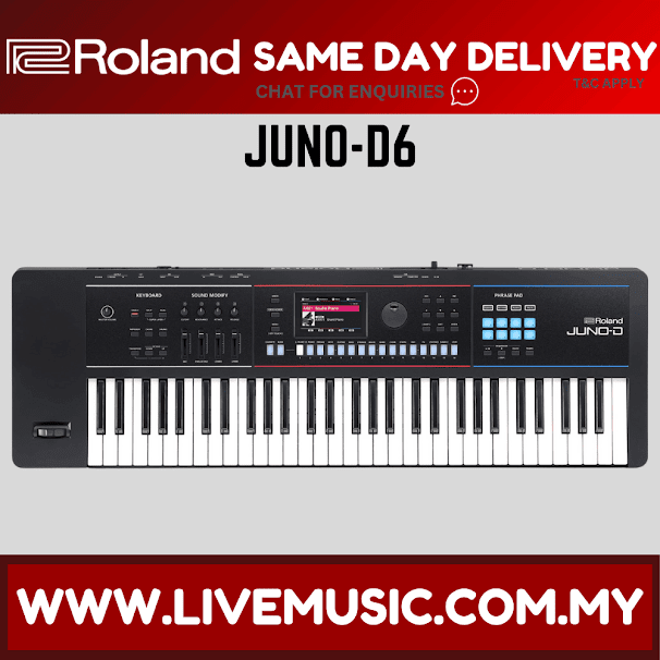 Roland JUNO-D6 Professional 61-Key Keyboard Synthesizer (JUNO D6/JUNOD6) Replace JUNO-DS61 JUNO DS61