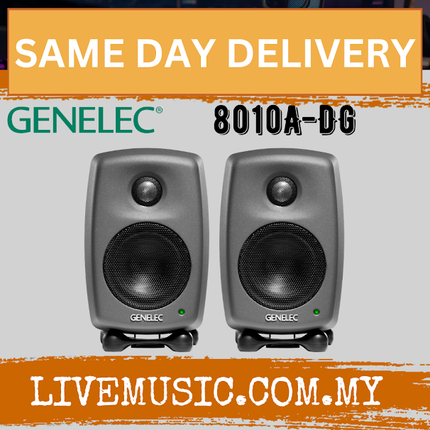 Genelec 8010A 3" 2-Way 50W Active Studio Monitor Speaker, Dark Grey/White - Pair (8010 A 8010-A)