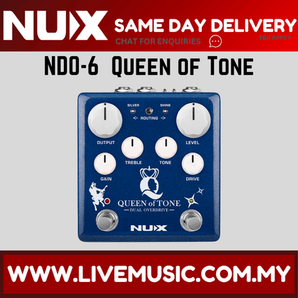 NUX NDO-6 Queen Of Tone Dual Overdrive Guitar Effect Pedal Stimulate Horseman And Morning Star ( NDO6 / NDO 6 )