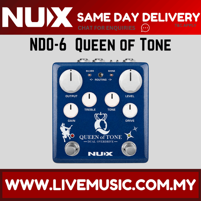 NUX NDO-6 Queen Of Tone Dual Overdrive Guitar Effect Pedal Stimulate Horseman And Morning Star ( NDO6 / NDO 6 )
