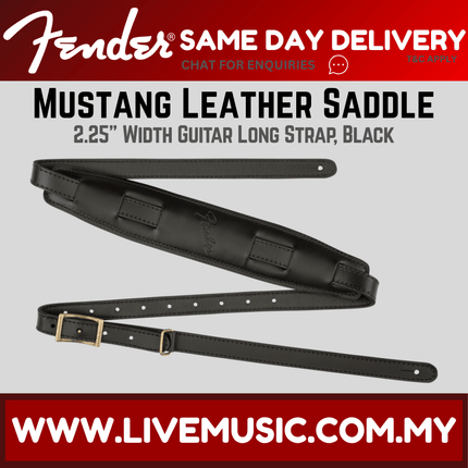 Fender Mustang Saddle Guitar Strap, Long - Black