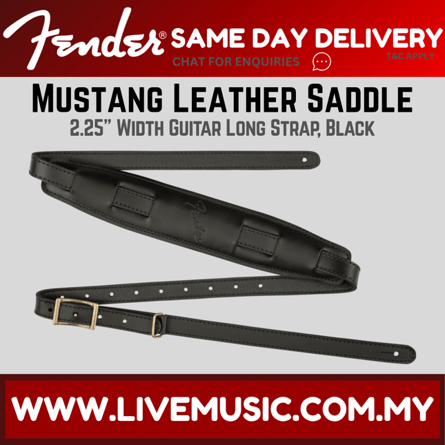 Fender Mustang Saddle Guitar Strap, Long - Black