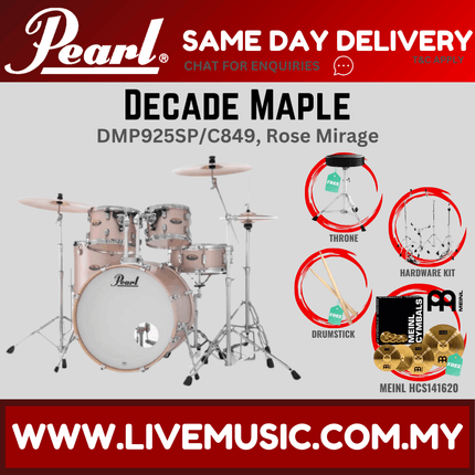 Pearl Decade Maple DMP925SP/C 5-Piece Drum Set with Meinl HCS141620 Cymbals Set and Hardware