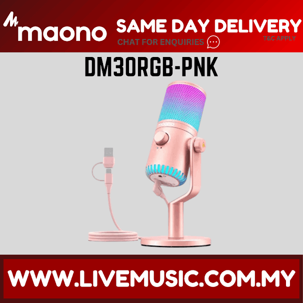 MAONO DM30RGB USB Gaming Microphone - Pink ( DM30-RGB / DM30 RGB )