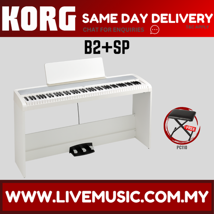 *2026 NEW MODEL* Korg B2+SP 88-Key Digital Piano With Bench, Note Stand & Adapter - White ( B2SP B2SP+ B2 B-2 B2-SP )