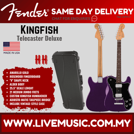 Fender Kingfish Telecaster Deluxe Electric Guitar, RW FB, Mississippi Night