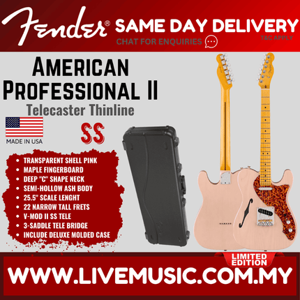 Fender Ltd American Professional II Telecaster Thinline Electric Guitar