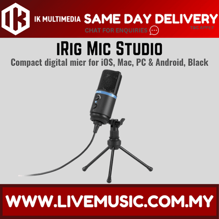 IK Multimedia iRig Mic Studio - Compact Studio Digital microphone - Black