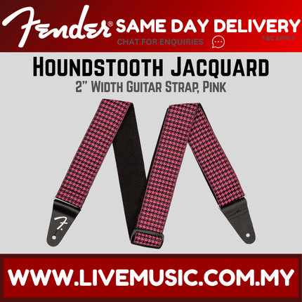 Fender Houndstooth Jacquard Guitar Strap - Pink