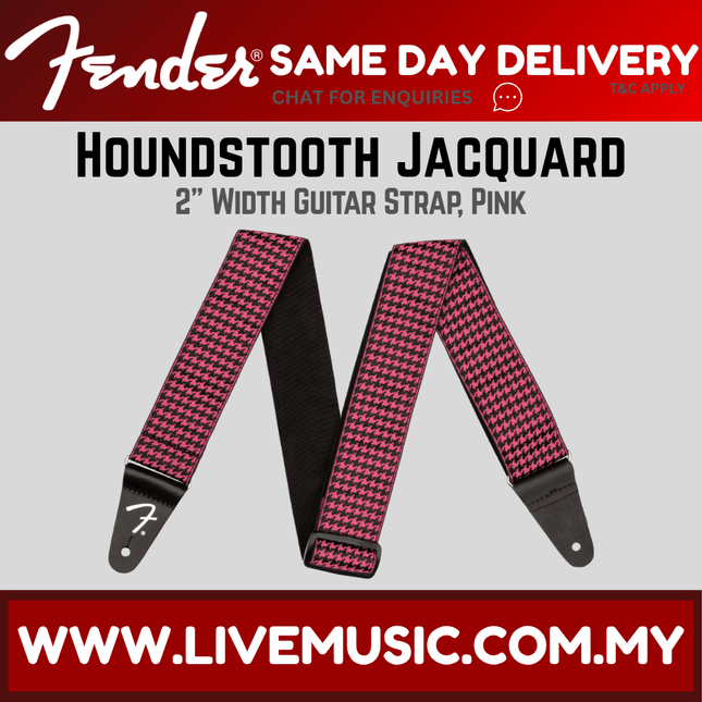 Fender Houndstooth Jacquard Guitar Strap - Pink