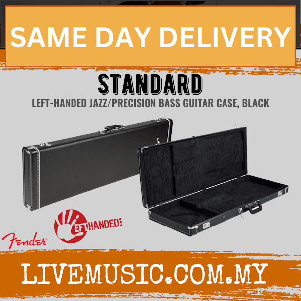 Fender Standard Left-Handed Jazz/Precision Bass Guitar Case, Black